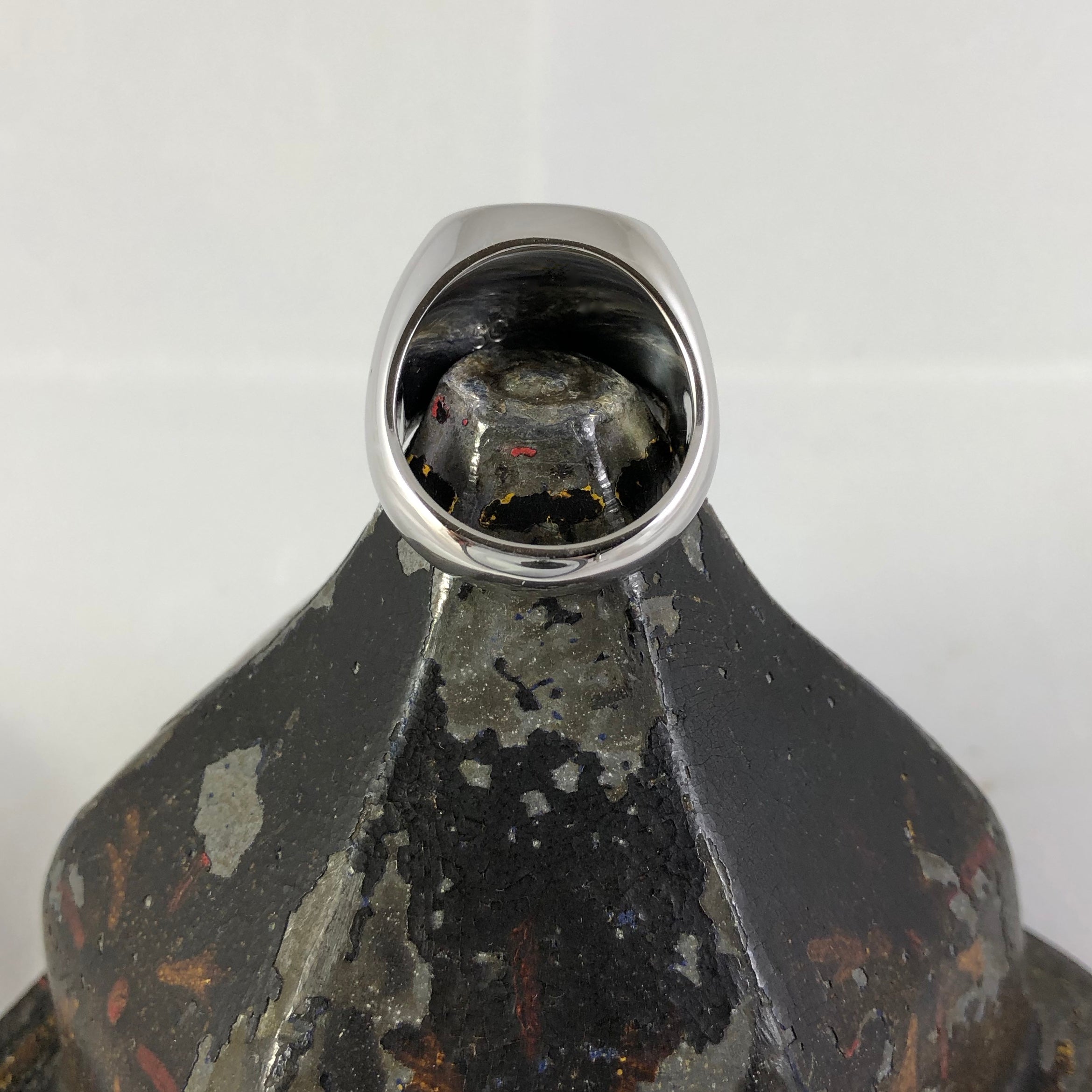 Seal EngravedBloodstone Custom Made 14mm x 13mm - 9 Carat White Gold Signet Ring