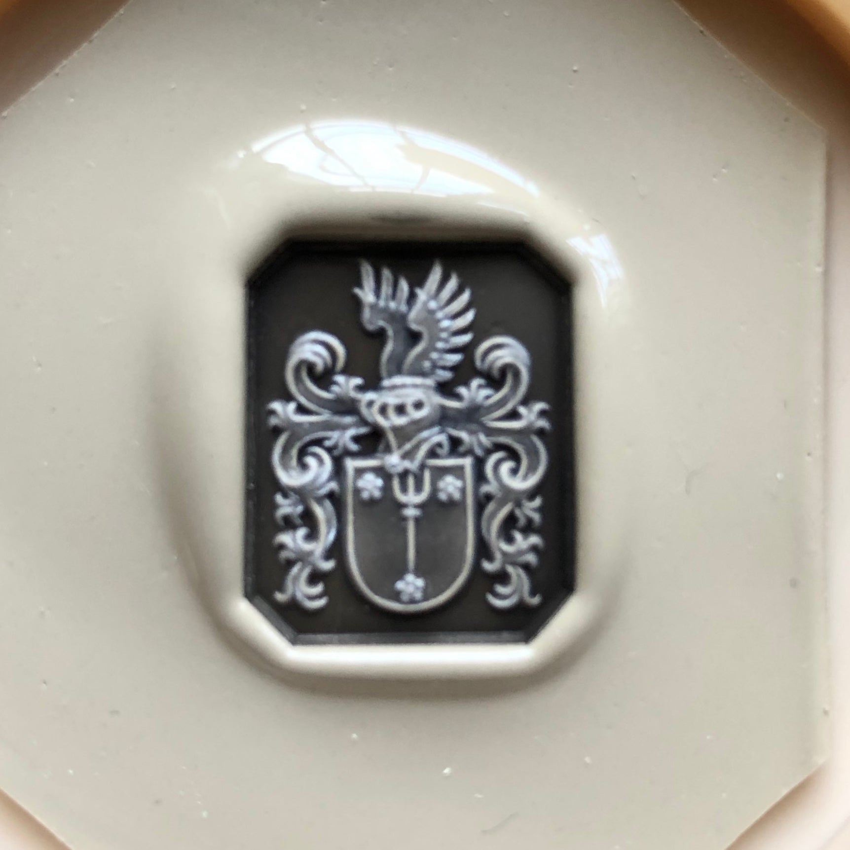 Seal Engraved Blue/Black Agate Custom Made 18mm x 15mm - 9 Carat Yellow Gold Signet Ring