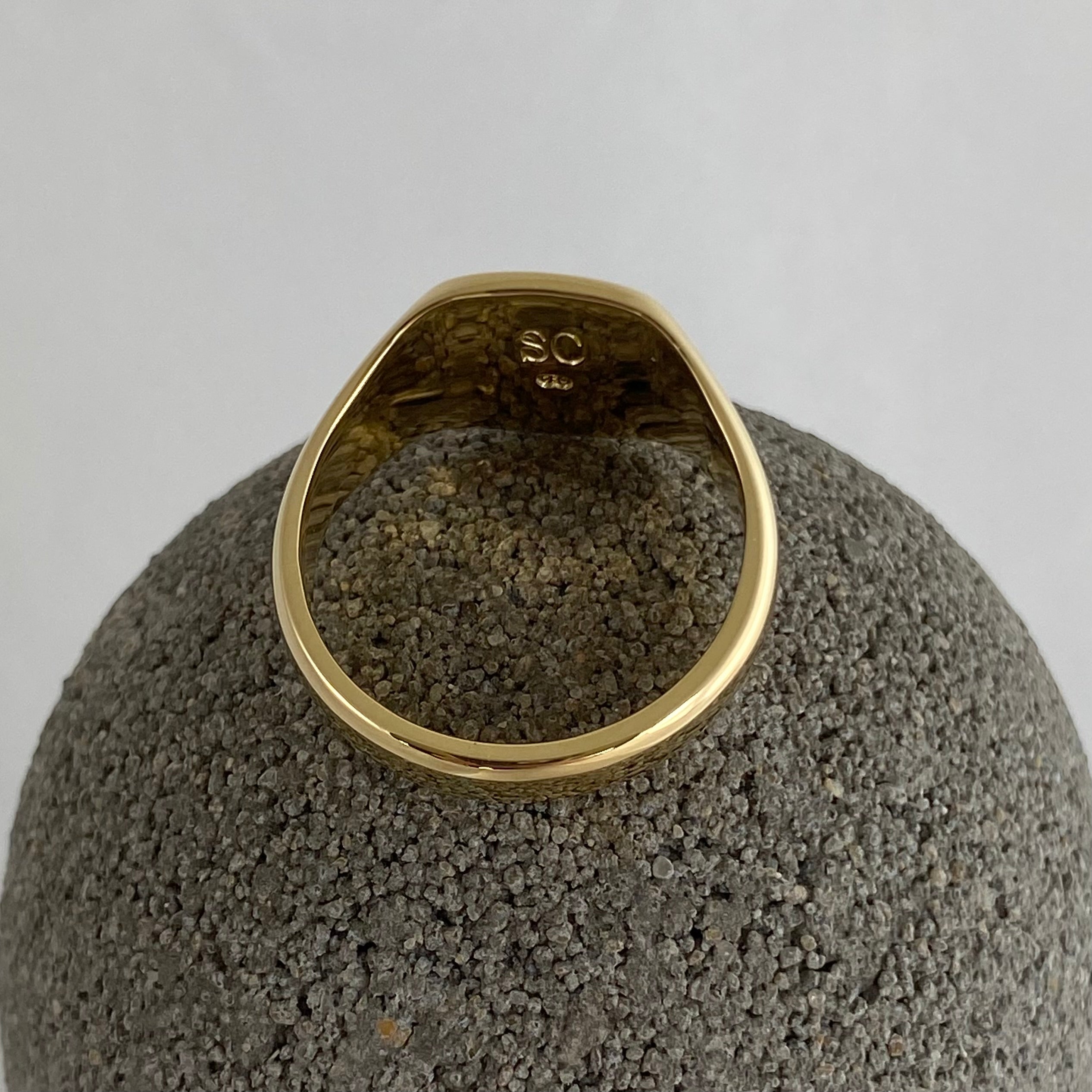 Cushion 12mm x 11mm - 9 Carat Yellow Gold Signet Ring