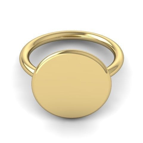 Round 15mm - 9 Carat Yellow Gold Signet Ring