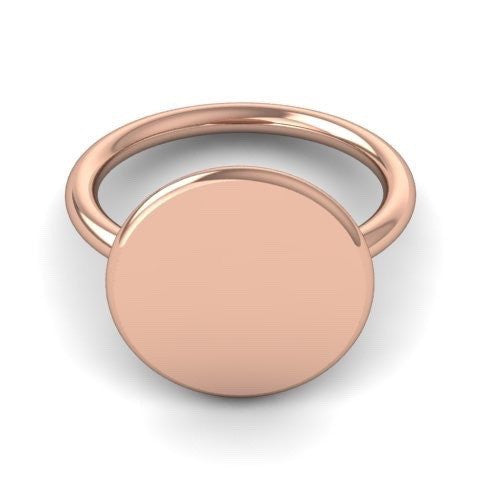 Round 15mm - 9 Carat Rose Gold Signet Ring