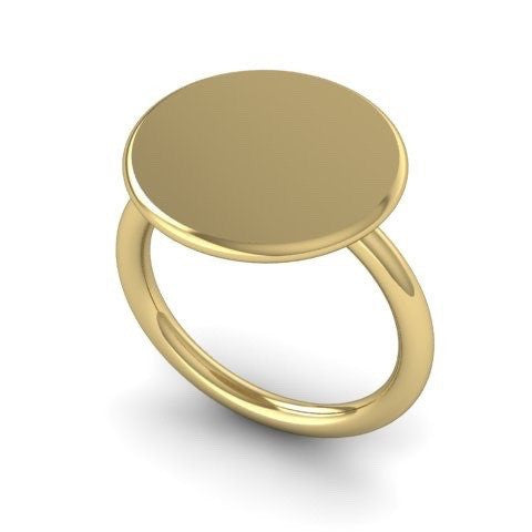 Round 15mm - 9 Carat Yellow Gold Signet Ring