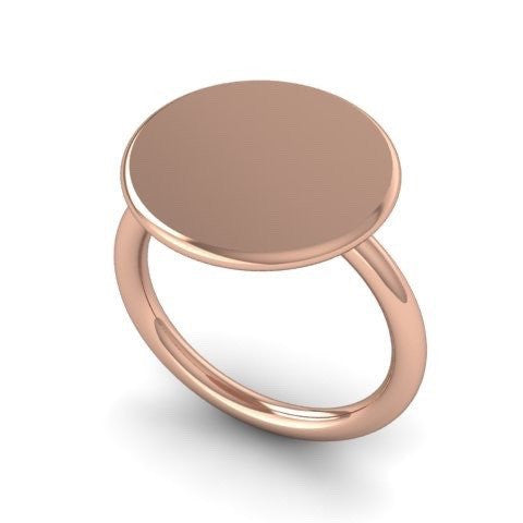 Round 15mm - 9 Carat Rose Gold Signet Ring