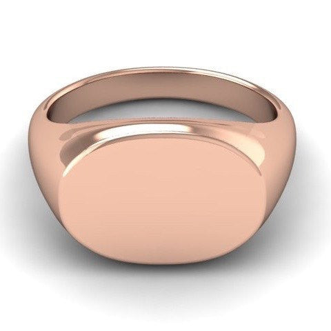 Oblong 15mm x 11mm  -  9 Carat Rose Gold Signet Ring