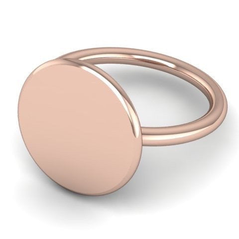 Round 15mm - 9 Carat Rose Gold Signet Ring