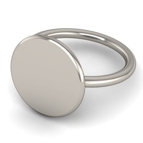 Family Coat of Arms Hand Engraved Round 15mm - Sterling Silver Signet Ring