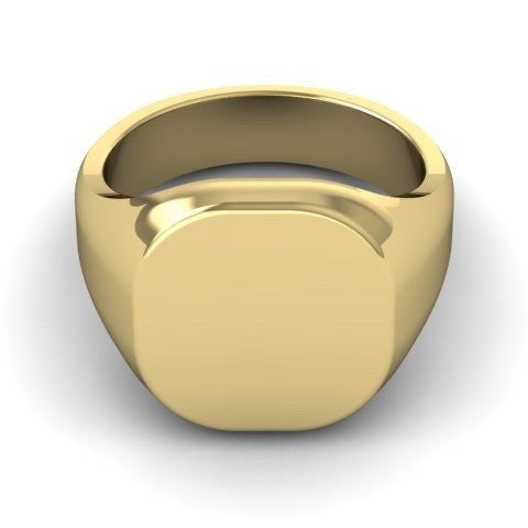 Cushion 14mm x 13mm - 18 Carat Yellow Gold Signet Ring