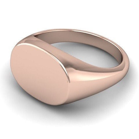 Oblong 15mm x 11mm - 9 Carat Rose Gold Signet Ring