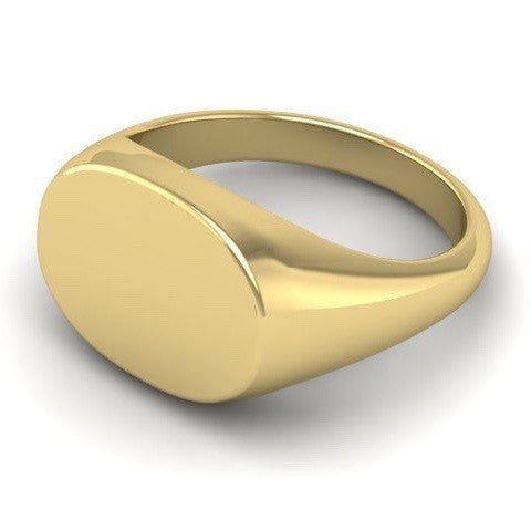 Oblong 15mm x 11mm  -  9 Carat Yellow Gold Signet Ring