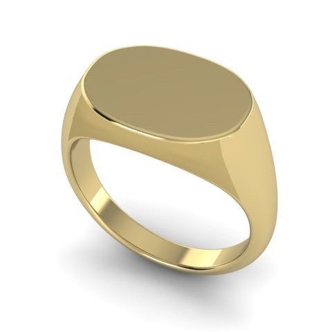 Oblong 15mm x 11mm - 9 Carat Yellow Gold Signet Ring