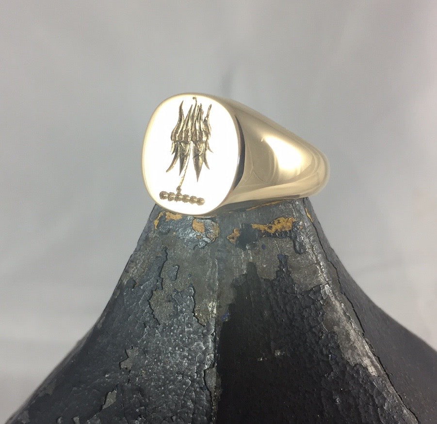 Your Design Signet Ring 12mm x 11mm Cushion - 18 Carat Yellow Gold Signet Ring