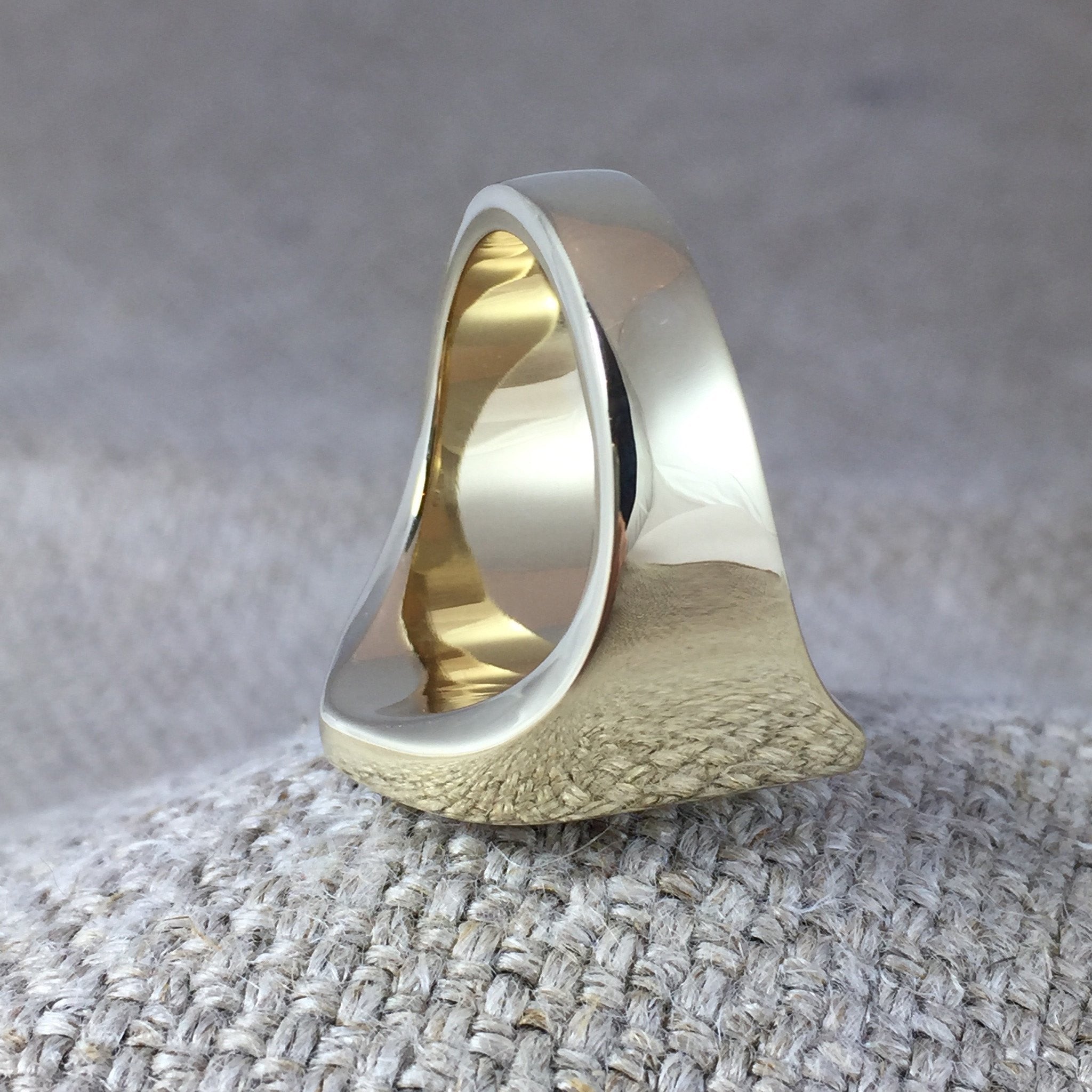 Large Shield Shape Deep Engraved 19mm x 23mm - 9 Carat Yellow Gold Signet Ring