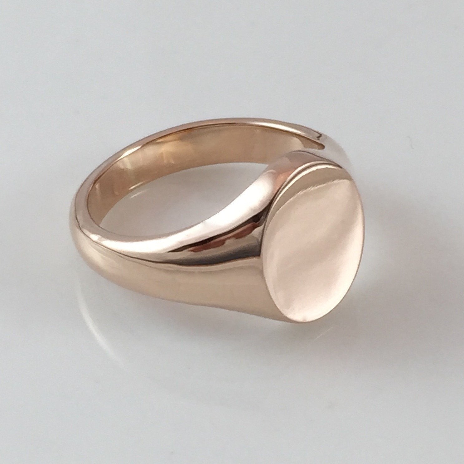 Classic Oval 20mm x 16mm - 9 Carat Rose Gold Signet Ring