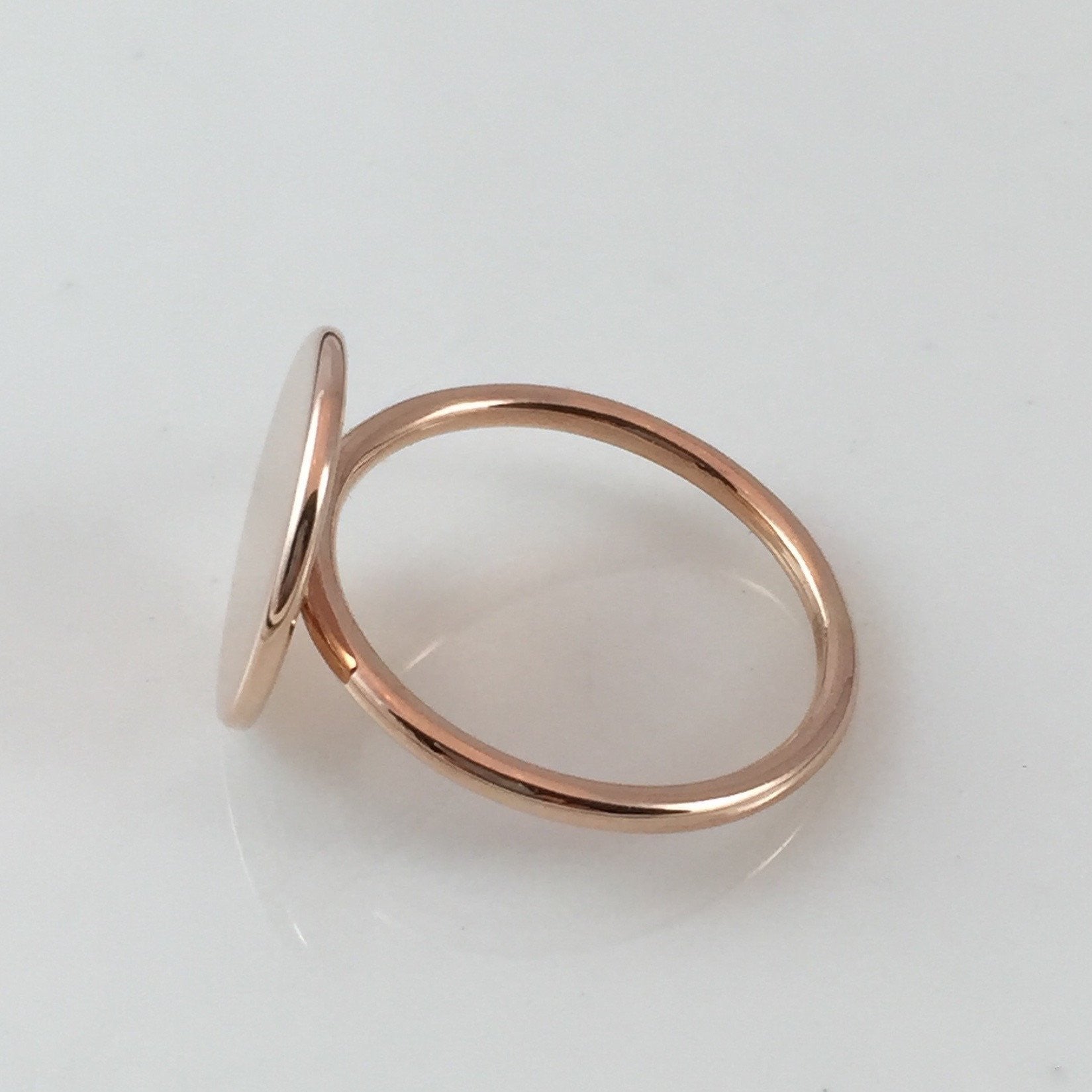 Round 15mm - 9 Carat Rose Gold Signet Ring