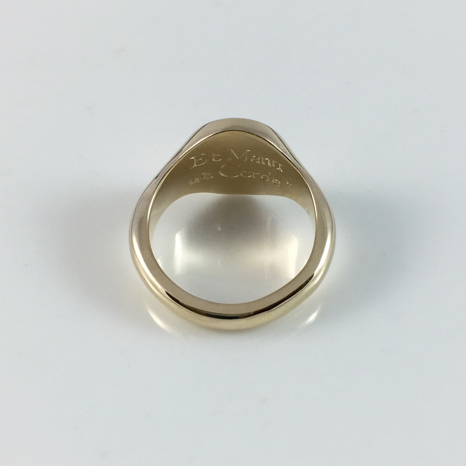 Family Coat of Arms Surface Engraved 14mm x 12mm - 9 Carat Yellow Gold Signet Ring