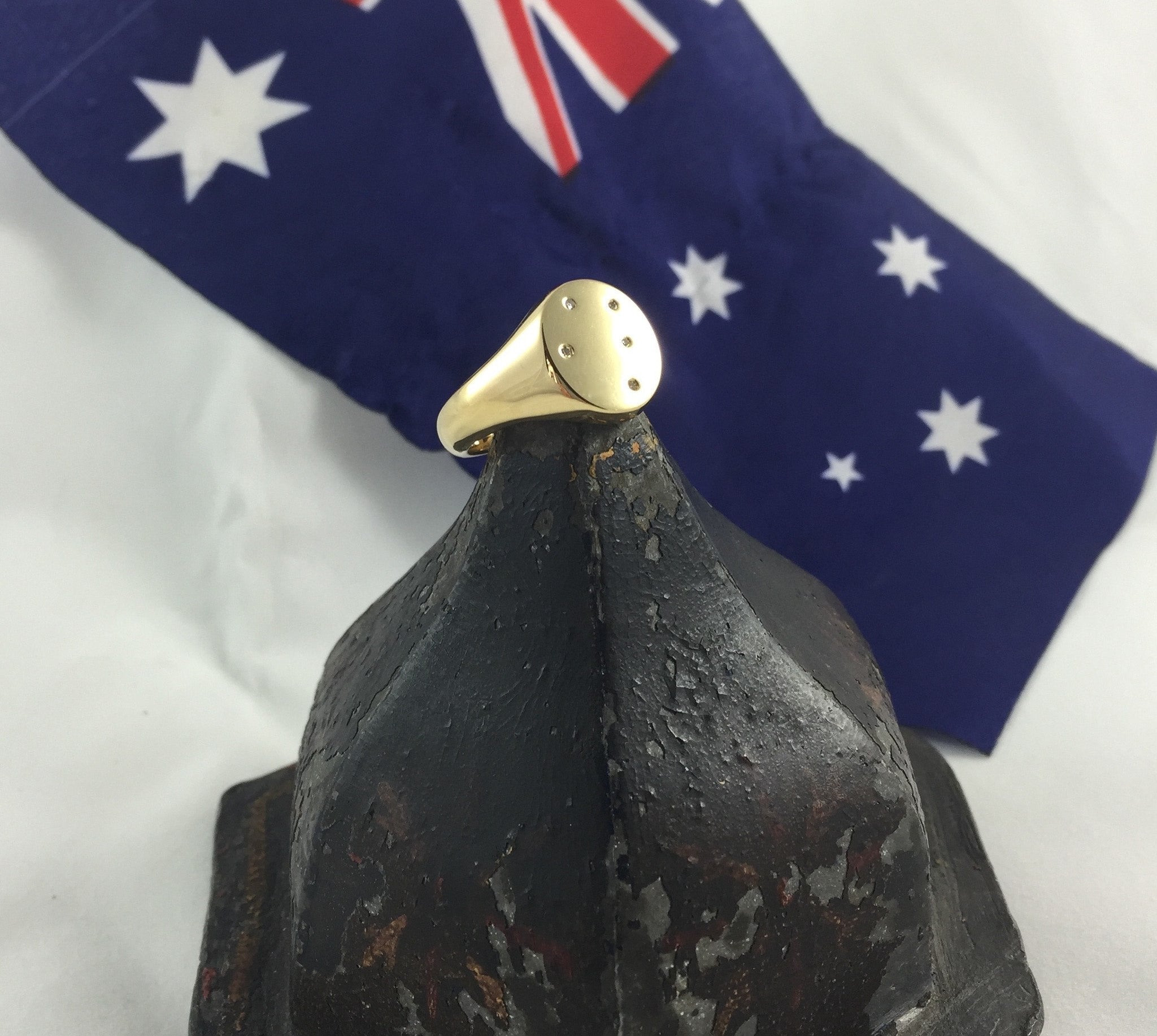 Southern Cross 14mm x 12mm - 9 Carat Yellow Gold Signet Ring