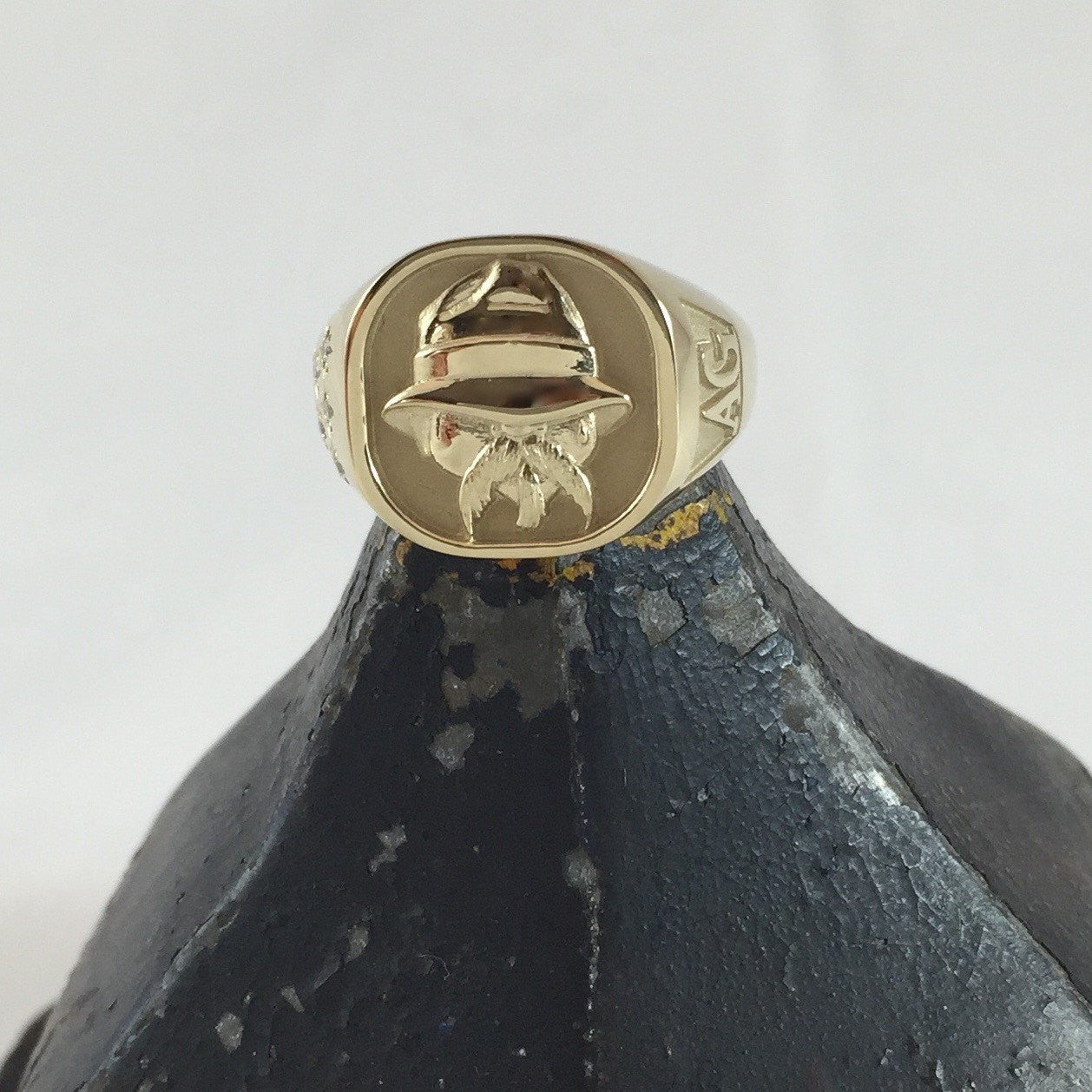 Cushion Shape CAD Designed 16mm x 16mm - 9 Carat Yellow Gold Signet Ring