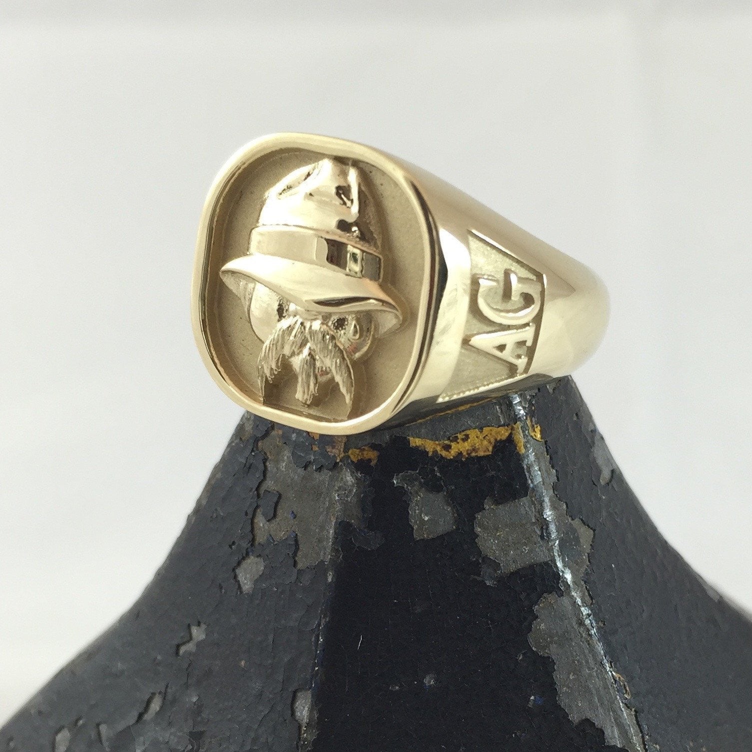 Cushion Shape CAD Designed 16mm x 16mm - 9 Carat Yellow Gold Signet Ring