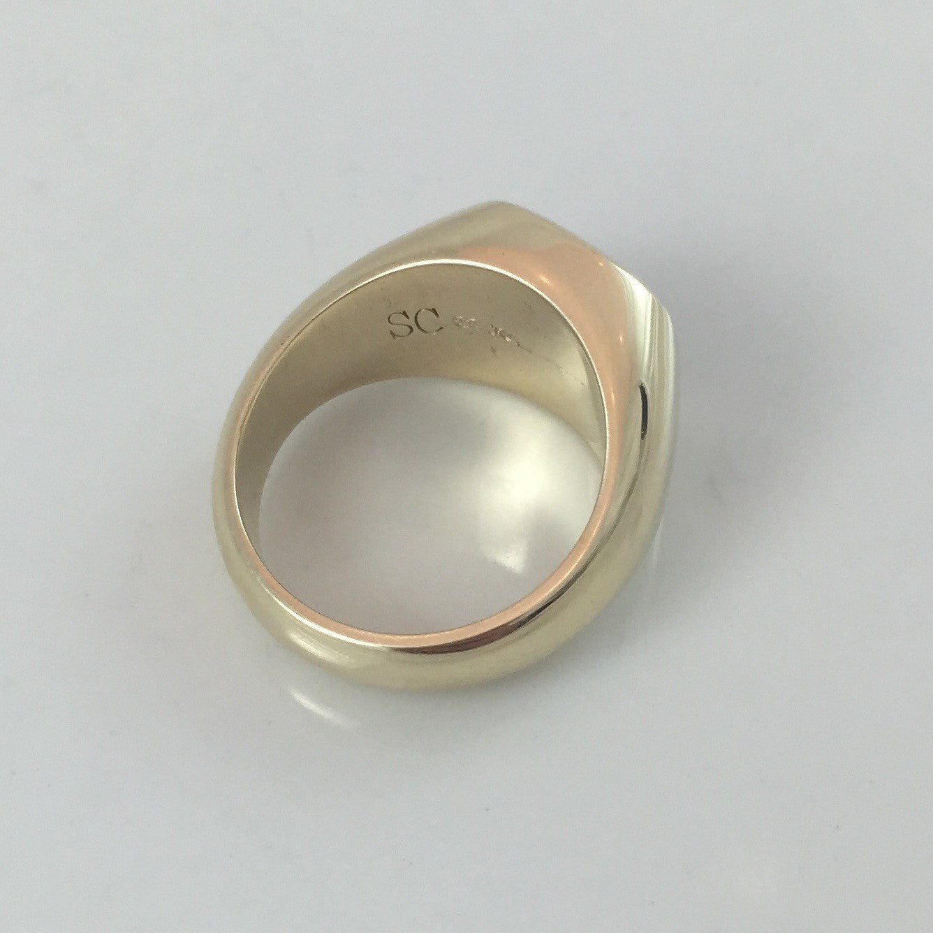 Seal Engraved Onyx Custom Made 12mm x 11mm - 9 Carat Yellow Gold Signet Ring