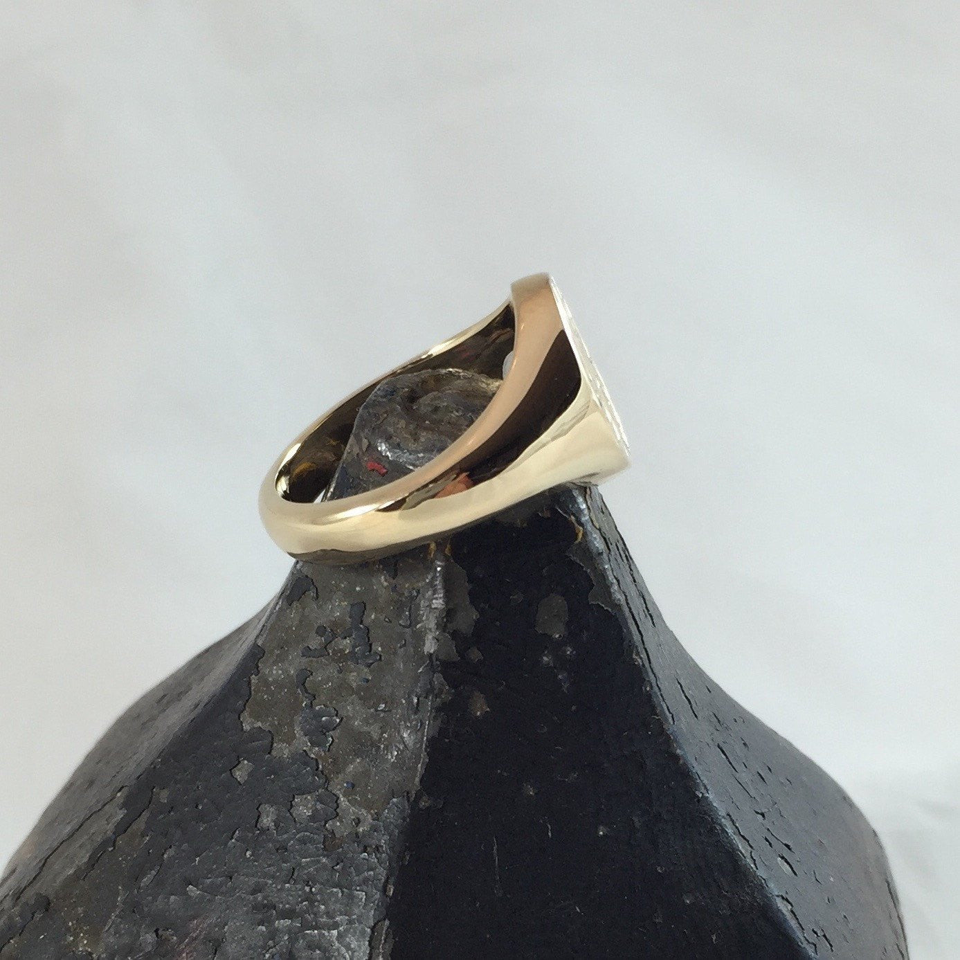 3 Initial's Engraved 13mm x 11mm - 18 Carat Yellow Gold Signet Ring