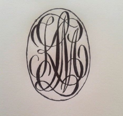 3 Initials Engraved 14mm x 12mm - 9 Carat Rose Gold Signet Ring