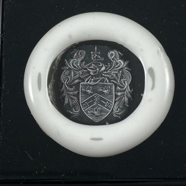 Family Coat of Arms Seal Engraved 14mm x 13mm  -  Sterling Silver Signet Ring