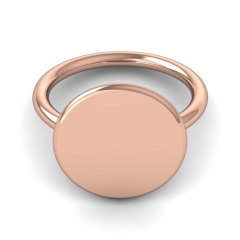 Round 15mm  -  9 Carat Rose Gold Signet Ring