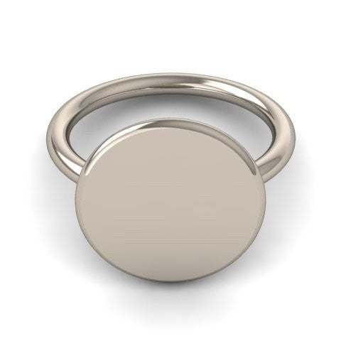 Family Coat of Arms Hand Engraved Round 15mm  -  Sterling Silver Signet Ring