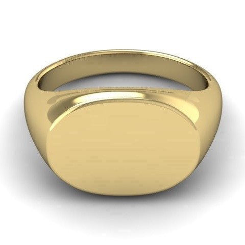 Oblong 15mm x 11mm  -  9 Carat Yellow Gold Signet Ring