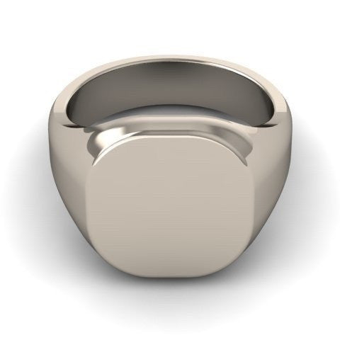 Cushion 14mm x 13mm - 18 Carat White Gold Signet Ring