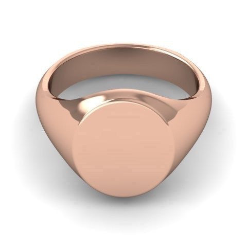 3 Initials Engraved 14mm x 12mm  -  9 Carat Rose Gold Signet Ring