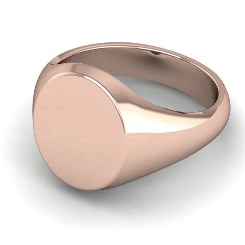 3 Initials Engraved 14mm x 12mm  -  9 Carat Rose Gold Signet Ring