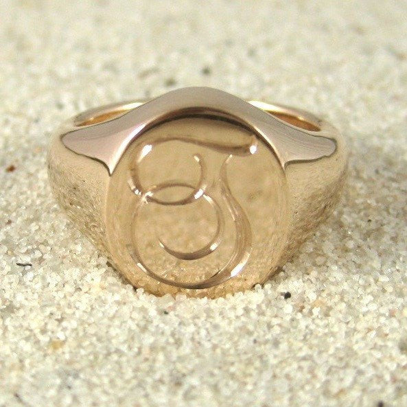 1 initial engraved signet ring