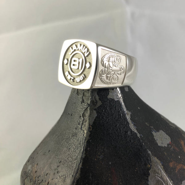 CAD Design Sterling Silver Signet Ring
