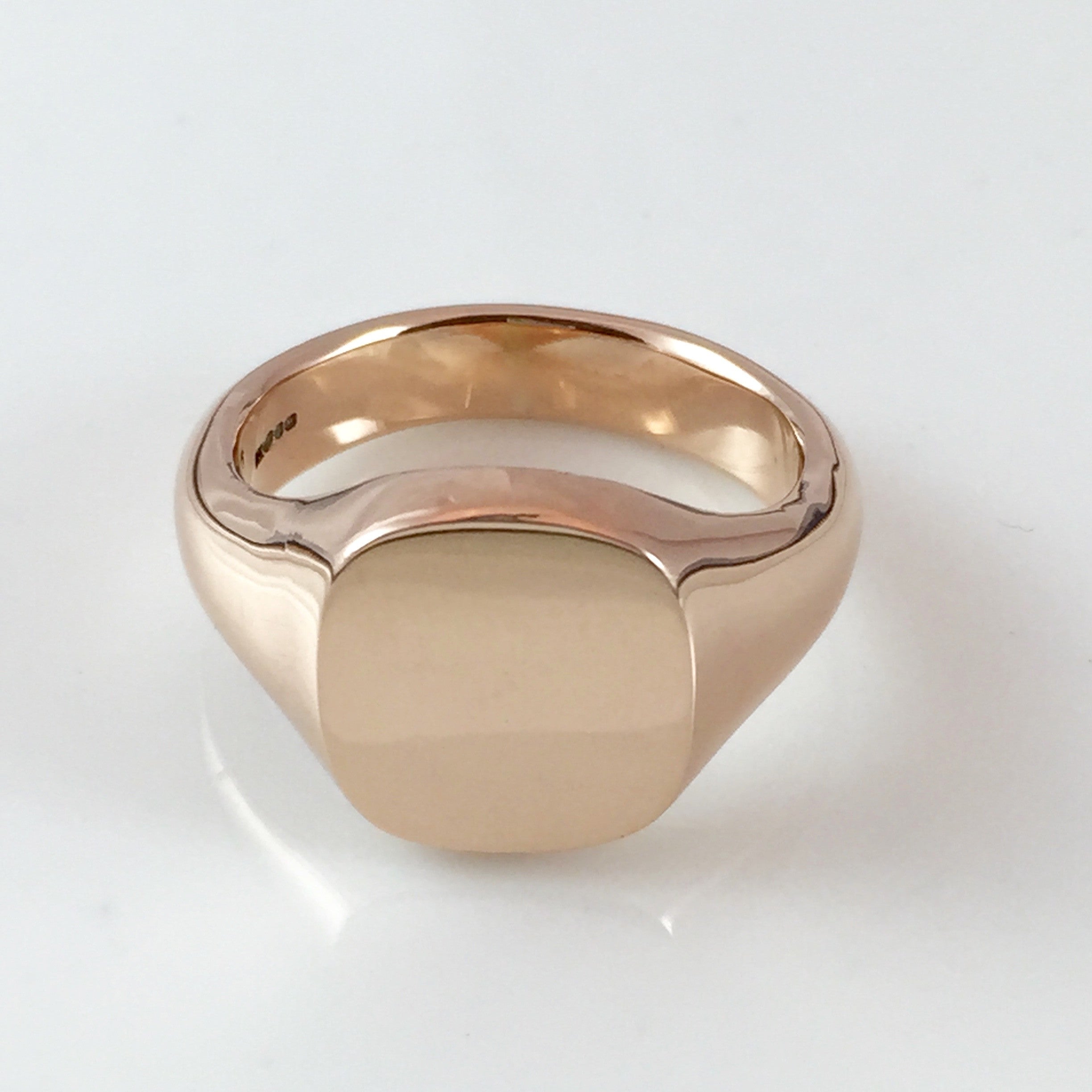 Cushion 14mm x 13mm - 9 Carat Rose Gold Signet Ring