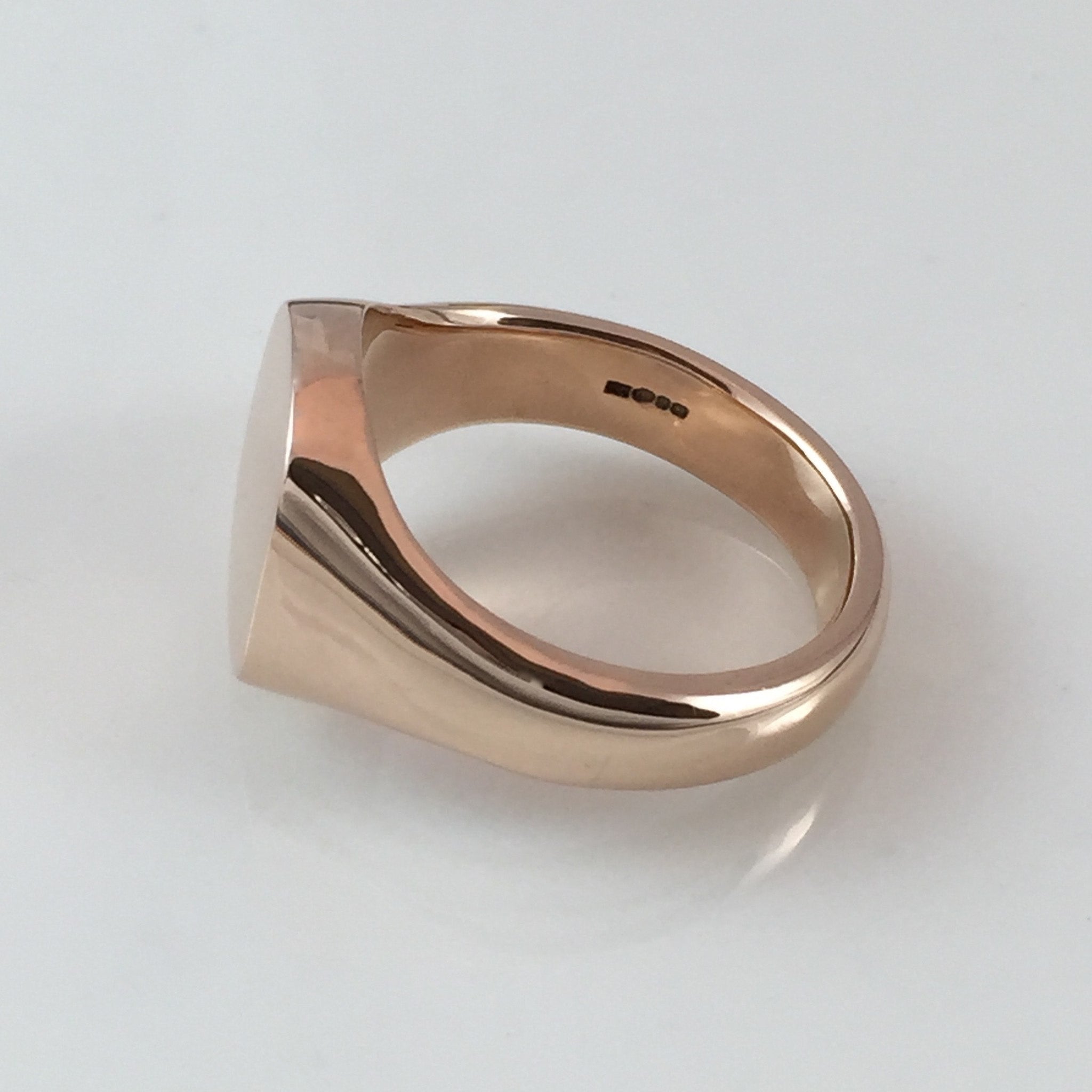 Cushion 14mm x 13mm - 9 Carat Rose Gold Signet Ring