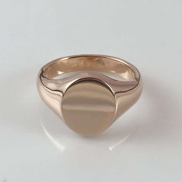 Platinum 11 x 9mm Oval Signet Ring main image 1