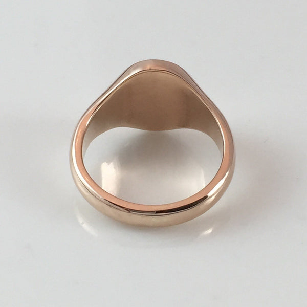 Round 13mm  -  18 Carat Rose Gold Signet Ring