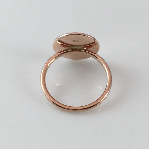 Round 15mm  -  9 Carat Rose Gold Signet Ring