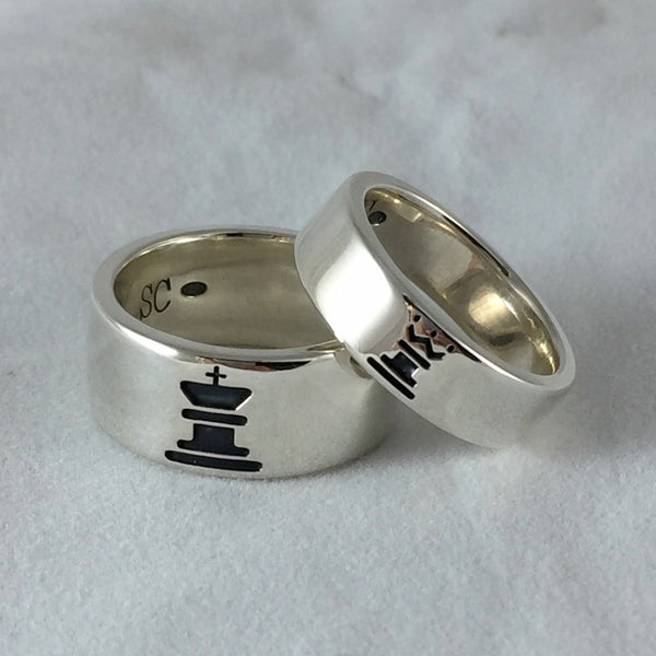 King Queen Custom Made His and Her Rings